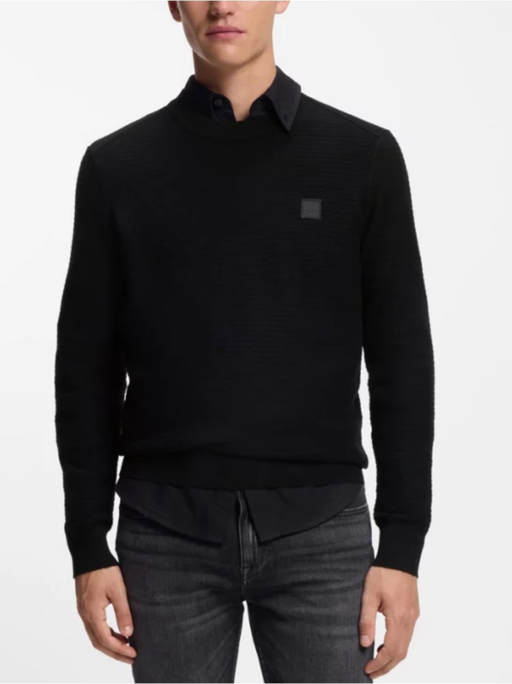 Hugo Boss Cotton Logo Patch Sweater